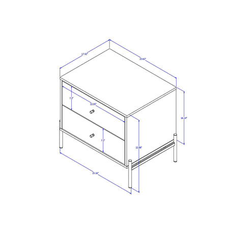 Jasper Nightstand in Off White (set of 2) by Manhattan Comfort at Eve Furniture