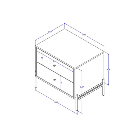 Jasper Nightstand in White Gloss (set of 2) by Manhattan Comfort at Eve Furniture