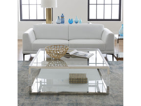 Jasper Square Coffee Table in Acrylic/White Glass/PSS by Modus Furniture at Eve Furniture