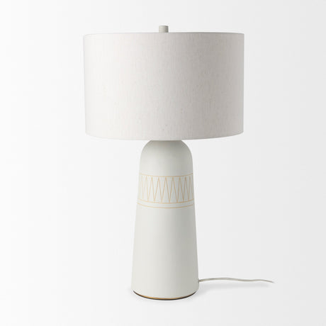 Javier 18.0L x 18.0W x 30.75H Light Base W/Cream Shade Table Lamp by Mercana at Eve Furniture