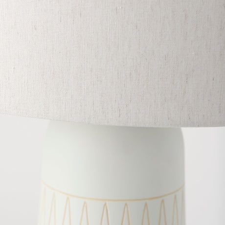 Javier 18.0L x 18.0W x 30.75H Light Base W/Cream Shade Table Lamp by Mercana at Eve Furniture