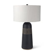 Javier Black Base W/Cream Fabric Shade Table Lamp by Mercana at Eve Furniture