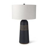 Javier Black Base W/Cream Fabric Shade Table Lamp by Mercana at Eve Furniture