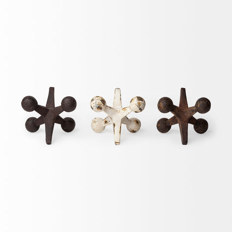 Jax Set of 3 Cast Iron Metal Jacks by Mercana at Eve Furniture