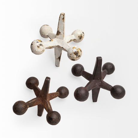 Jax Set of 3 Cast Iron Metal Jacks by Mercana at Eve Furniture
