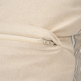 Jaxon Beige and Black Striped Cotton-Linen Decorative Square Pillow Cover by Mercana at Eve Furniture