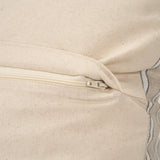 Jaxon Beige/Black Striped Cotton-Linen Square Pillow Cover w/Down Filler, Set of 2 by Mercana at Eve Furniture