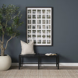 Jaxon Beige/Black Striped Cotton-Linen Square Pillow Cover w/Down Filler, Set of 2 by Mercana at Eve Furniture