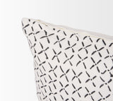 Jayden Cream w/ Black Print Linen Lumbar Decorative Pillow Cover by Mercana at Eve Furniture