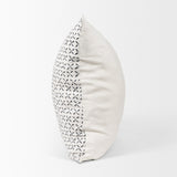 Jayden Cream w/ Black Print Linen Square Decorative Pillow Cover by Mercana at Eve Furniture