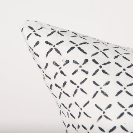 Jayden Cream w/ Black Print Linen Square Decorative Pillow Cover by Mercana at Eve Furniture
