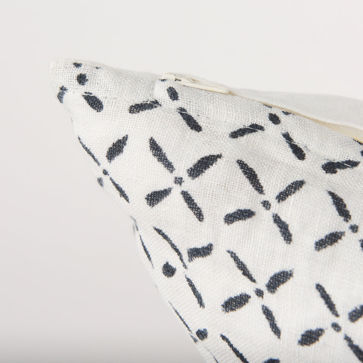 Jayden Cream w/ Black Print Linen Square Decorative Pillow Cover by Mercana at Eve Furniture
