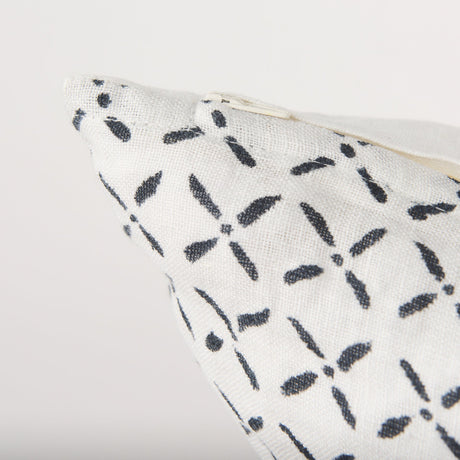 Jayden Cream w/ Black Print Linen Square Decorative Pillow Cover by Mercana at Eve Furniture