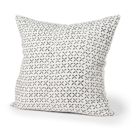 Jayden Cream w/ Black Print Linen Square Decorative Pillow Cover by Mercana at Eve Furniture