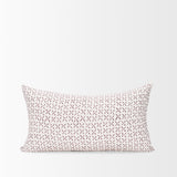 Jayden Cream w/ Merlot Print Linen Lumbar Decorative Pillow Cover by Mercana at Eve Furniture