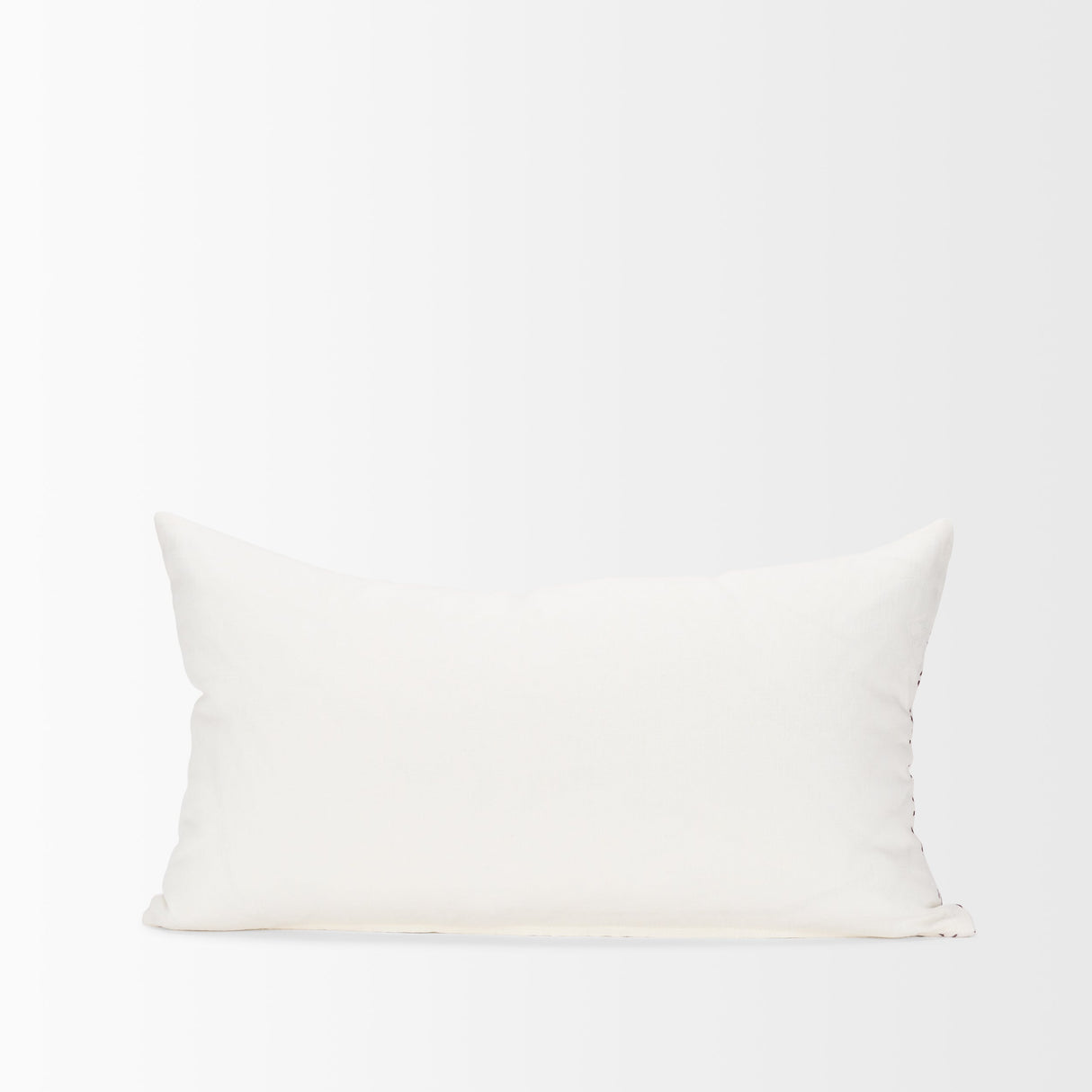 Jayden Cream w/ Merlot Print Linen Lumbar Decorative Pillow Cover by Mercana at Eve Furniture