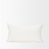 Jayden Cream w/ Merlot Print Linen Lumbar Decorative Pillow Cover by Mercana at Eve Furniture