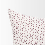 Jayden Cream w/ Merlot Print Linen Lumbar Decorative Pillow Cover by Mercana at Eve Furniture
