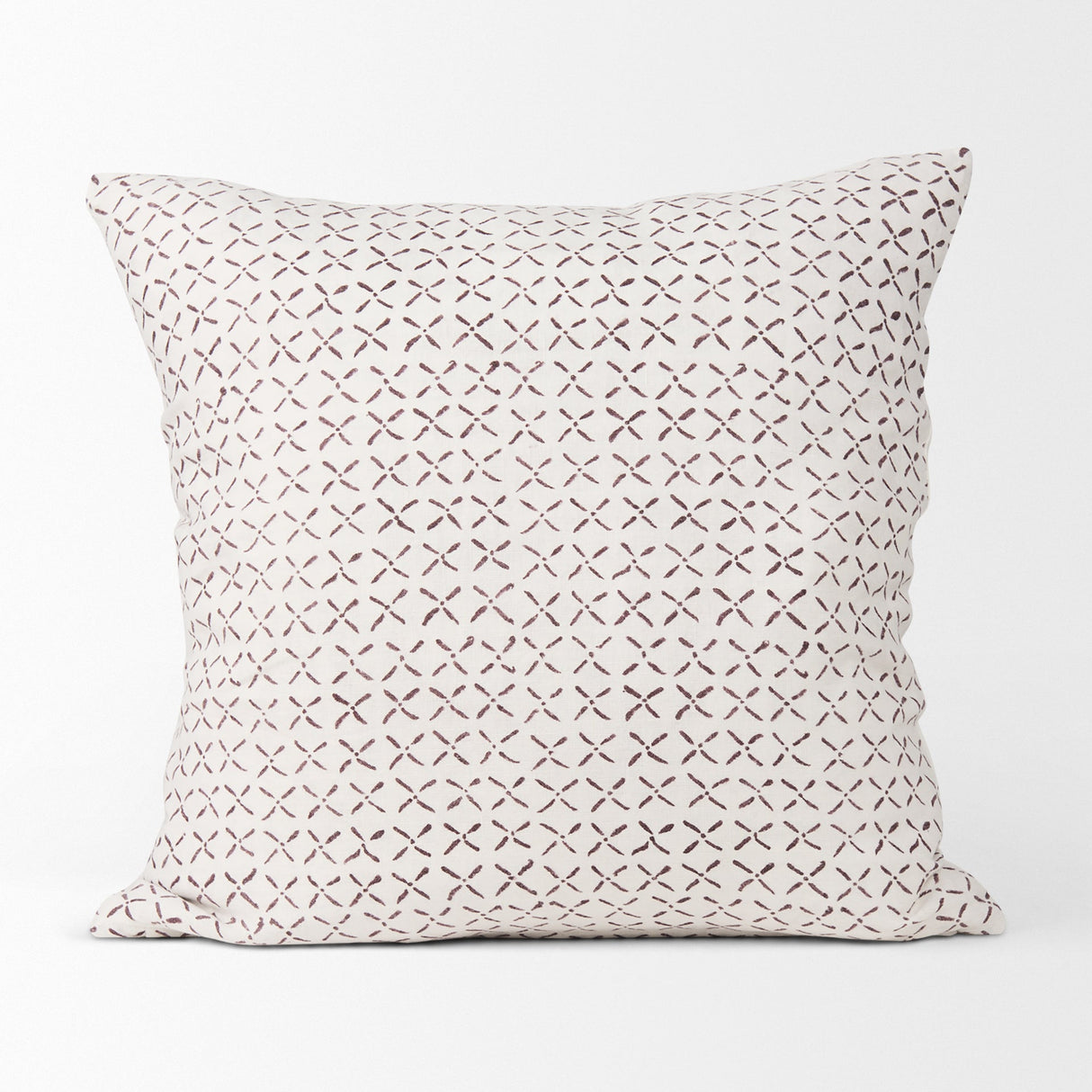 Jayden Cream w/ Merlot Print Linen Square Decorative Pillow Cover by Mercana at Eve Furniture
