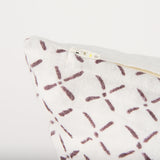 Jayden Cream w/ Merlot Print Linen Square Decorative Pillow Cover by Mercana at Eve Furniture