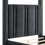 Jayla Black Upholstered King Canopy Bed by Crown Mark at Eve Furniture
