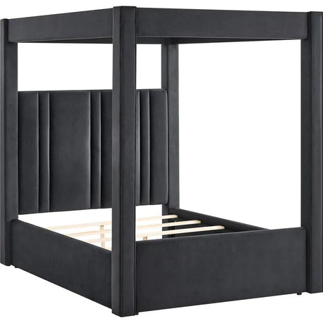 Jayla Upholstered Queen Canopy Bed by Crown Mark at Eve Furniture