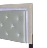 Jaylen Cream King LED Panel Bed by Crown Mark at Eve Furniture