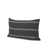 Jayme Gray and White Striped Cotton Decorative Lumbar Pillow Cover by Mercana at Eve Furniture