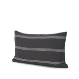 Jayme Gray/White Striped Cotton Lumbar Pillow Cover w/Filler, Set of 2 by Mercana at Eve Furniture
