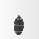 Jayme Gray/White Striped Cotton Lumbar Pillow Cover w/Filler, Set of 2 by Mercana at Eve Furniture