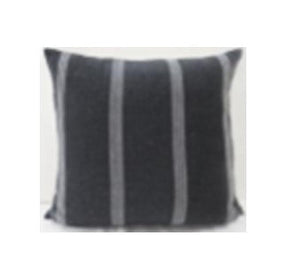 Jayme Gray/White Striped Cotton Lumbar Pillow Cover w/Filler, Set of 2 by Mercana at Eve Furniture