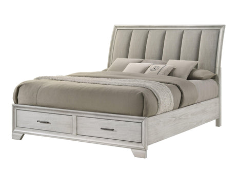 Jaymes White Mist Footboard Storage Platform Bedroom Set by Crown Mark at Eve Furniture
