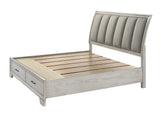 Jaymes White Mist King Footboard Storage Platform Bed by Crown Mark at Eve Furniture