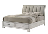 Jaymes White Mist King Footboard Storage Platform Bed by Crown Mark at Eve Furniture