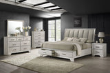 Jaymes White Mist Queen Footboard Storage Platform Bed by Crown Mark at Eve Furniture