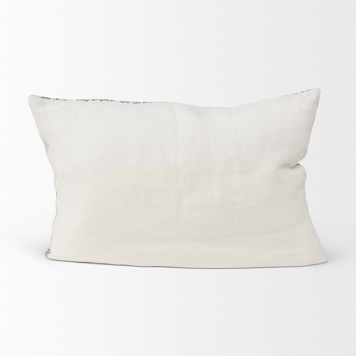 Jayne Cream w/ Indigo Print Linen Lumbar Decorative Pillow Cover by Mercana at Eve Furniture