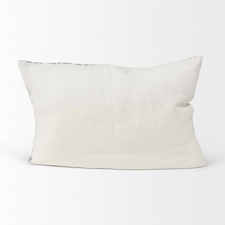 Jayne Cream w/ Indigo Print Linen Lumbar Decorative Pillow Cover by Mercana at Eve Furniture