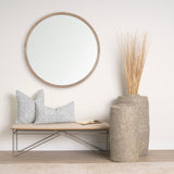 Jayne Cream w/ Indigo Print Linen Lumbar Decorative Pillow Cover by Mercana at Eve Furniture