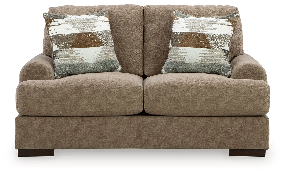 Jayne Park Pecan Loveseat by Ashley at Eve Furniture