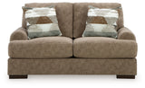 Jayne Park Pecan Loveseat by Ashley at Eve Furniture