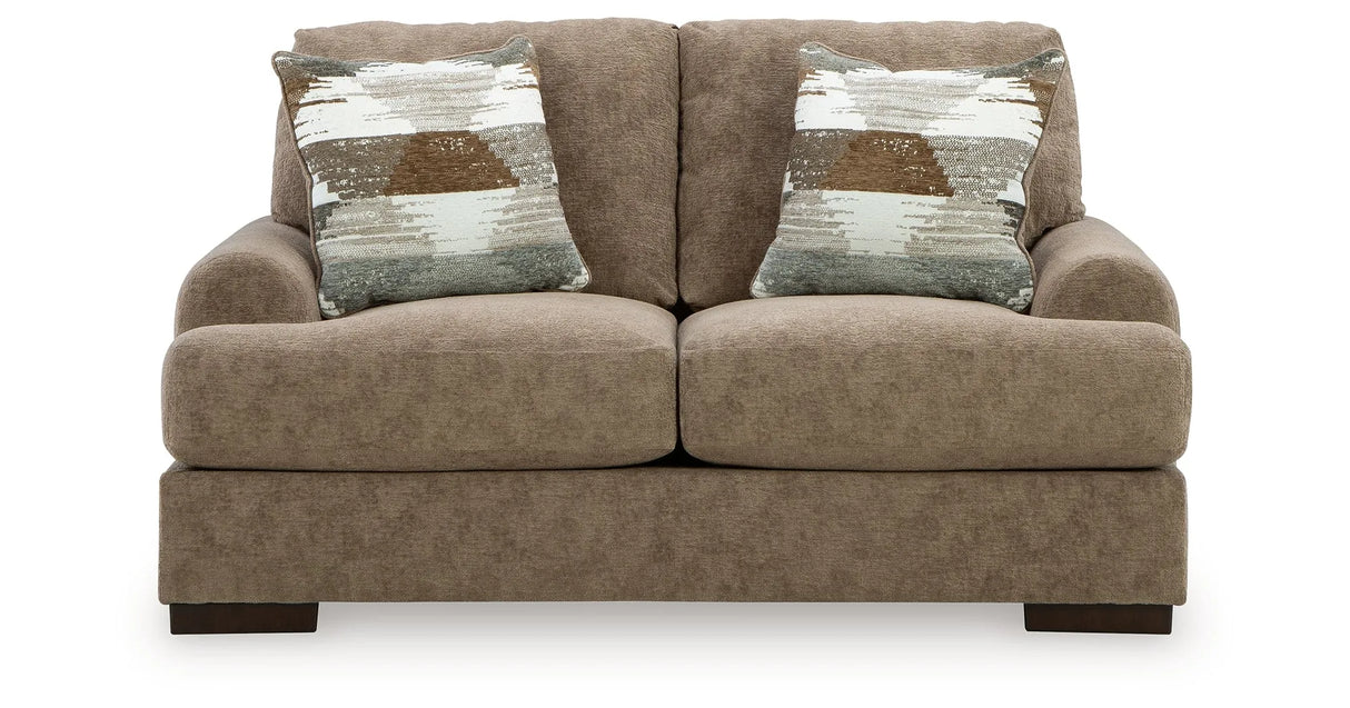 Jayne Park Pecan Loveseat by Ashley at Eve Furniture