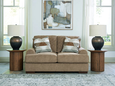 Jayne Park Pecan Loveseat by Ashley at Eve Furniture