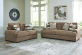 Jayne Park Pecan Sofa and Loveseat by Ashley at Eve Furniture