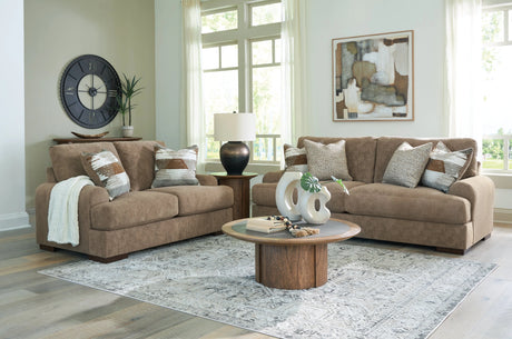 Jayne Park Pecan Sofa and Loveseat by Ashley at Eve Furniture