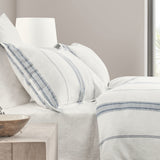 Jayson Blue Stripe Linen Cashmere Duvet Collection by Classic Home at Eve Furniture