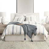 Jayson Blue Stripe Linen Cashmere Duvet Collection by Classic Home at Eve Furniture