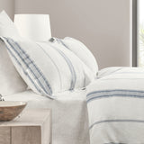 Jayson Blue Stripe Linen Cashmere Duvet Collection by Classic Home at Eve Furniture