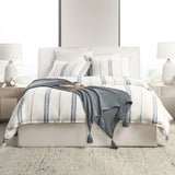 Jayson Blue Stripe Linen Cashmere Duvet Collection by Classic Home at Eve Furniture