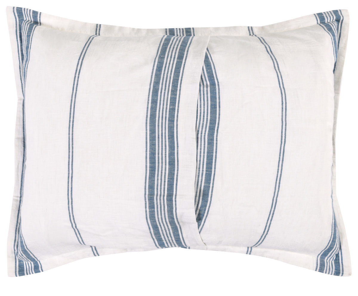 Jayson Blue Stripe Linen Cashmere Duvet Collection by Classic Home at Eve Furniture