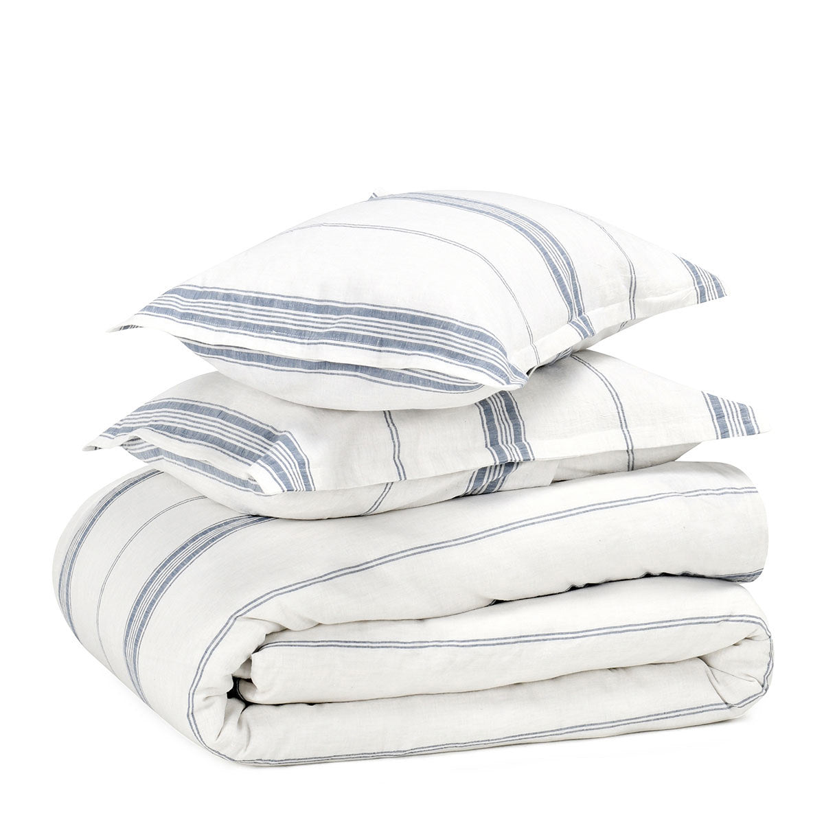 Jayson Blue Stripe Linen Cashmere Duvet Collection by Classic Home at Eve Furniture